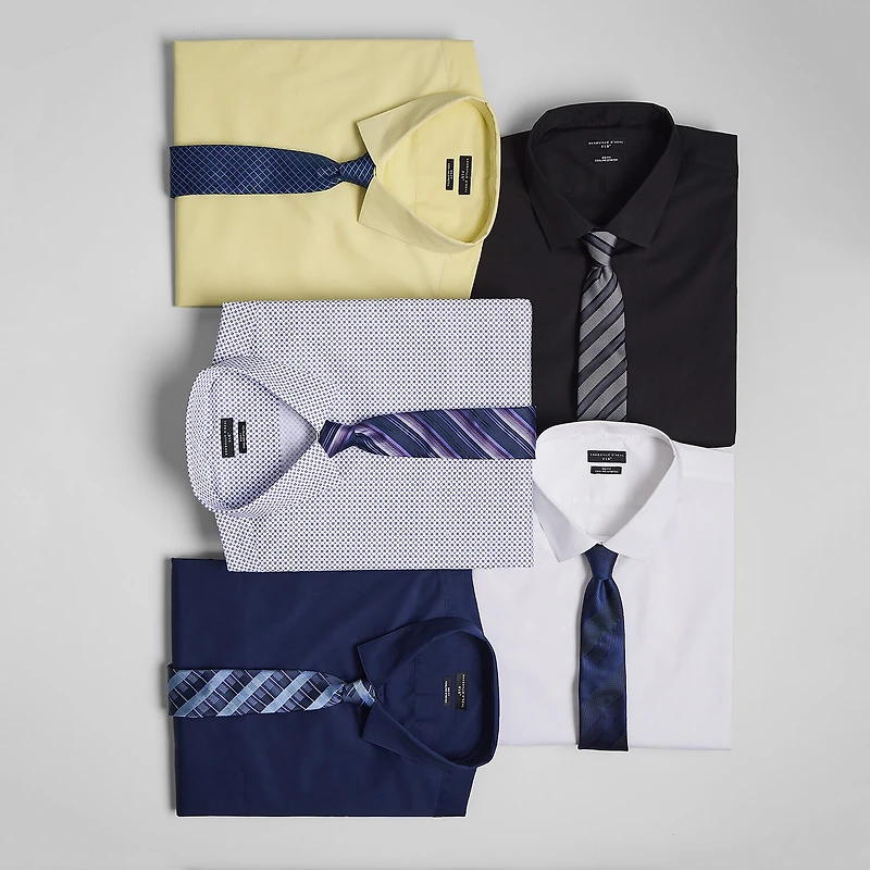 Shaquille O'Neal XLG™ Big And Tall Mens Button Down Dress Shirt + Tie Set