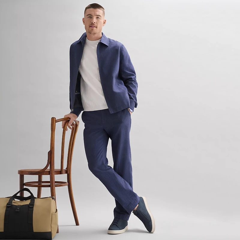 Stafford Linen Blend Mens Bomber Jacket