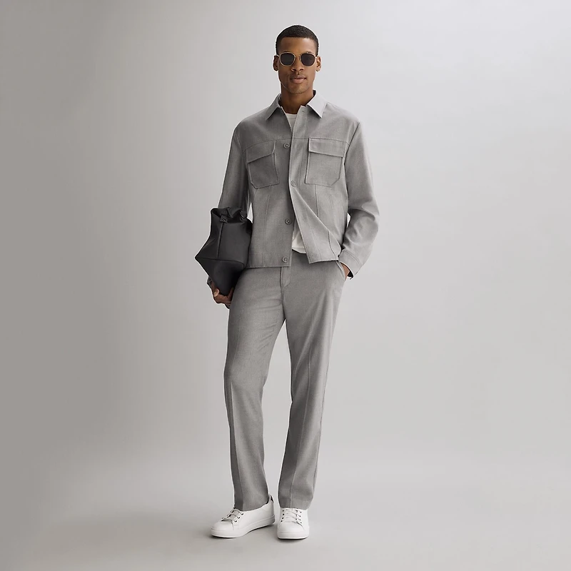 J. Ferrar Heather Twill Mens Straight Fit Flat Front Pant