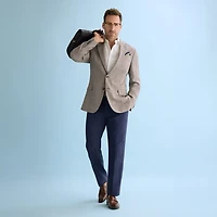 Stafford Linen Blend Mens Classic Fit Dress Flat Front Pant