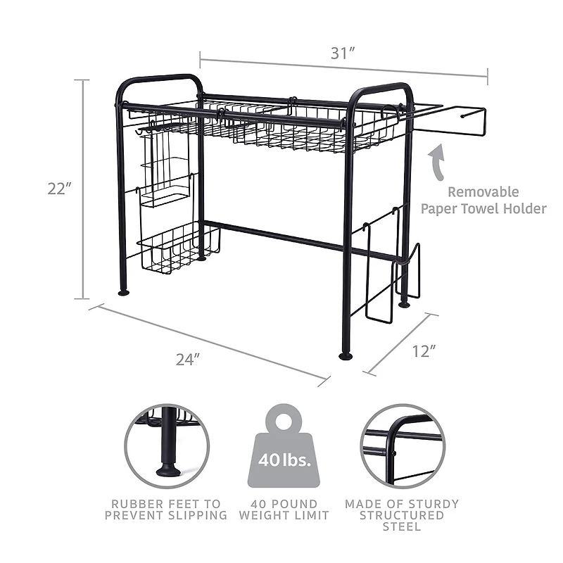 Gourmet Basics by Mikasa Over Sink Wall Organizer
