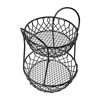 Gourmet Basics by Mikasa Loop And Latice 2 Tier Basket Rectangular Basket