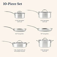 Anolon Everlast Tri-Ply Clad 10-pc. Stainless Steel Cookware Set