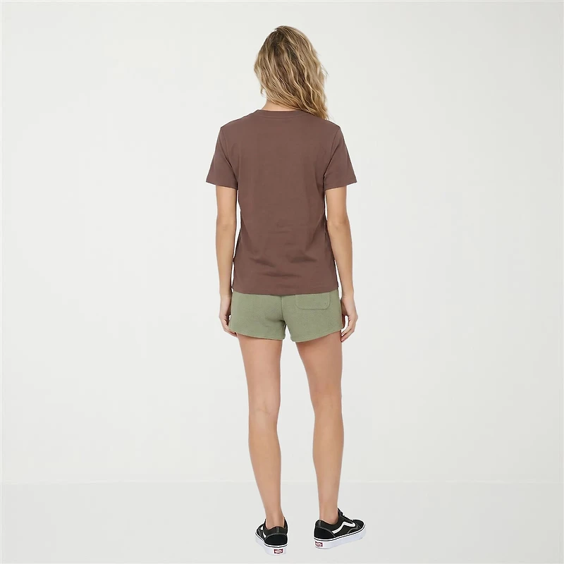 VOLCOM Womens Juniors Crew Neck Short Sleeve Regular Fit Graphic T-Shirt