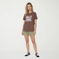 VOLCOM Womens Juniors Crew Neck Short Sleeve Regular Fit Graphic T-Shirt