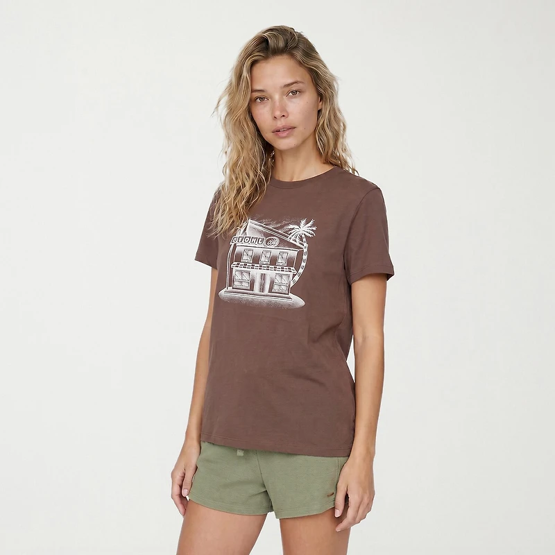 VOLCOM Womens Juniors Crew Neck Short Sleeve Regular Fit Graphic T-Shirt