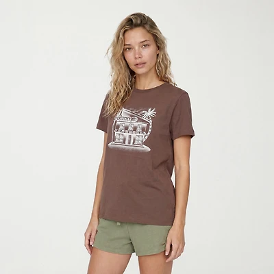 VOLCOM Womens Juniors Crew Neck Short Sleeve Regular Fit Graphic T-Shirt