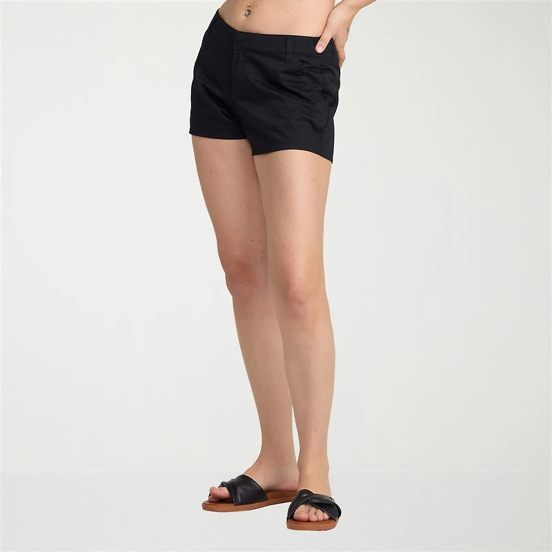 VOLCOM Juniors Womens Mid Rise Shortie Short