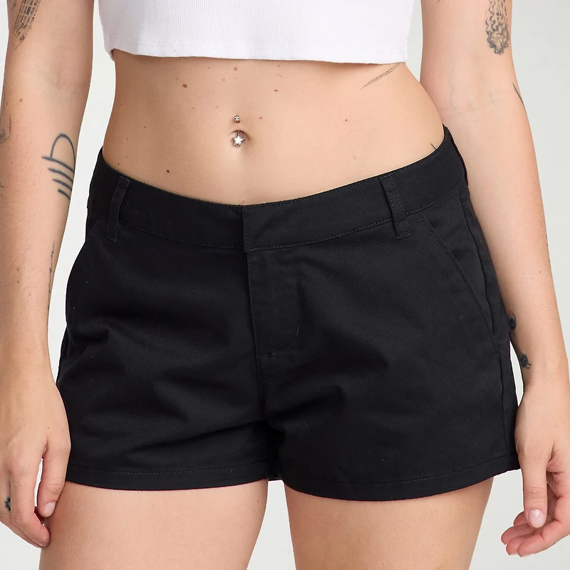 VOLCOM Juniors Womens Mid Rise Shortie Short