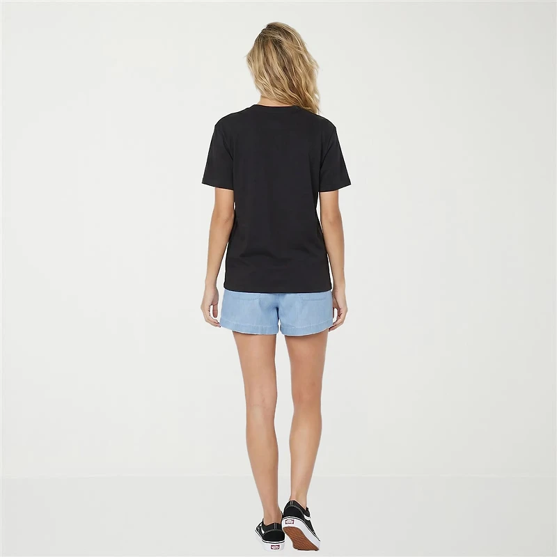 VOLCOM Womens Juniors Crew Neck Short Sleeve Regular Fit Graphic T-Shirt