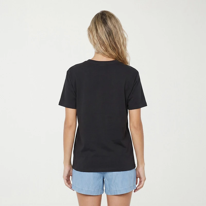 VOLCOM Womens Juniors Crew Neck Short Sleeve Regular Fit Graphic T-Shirt