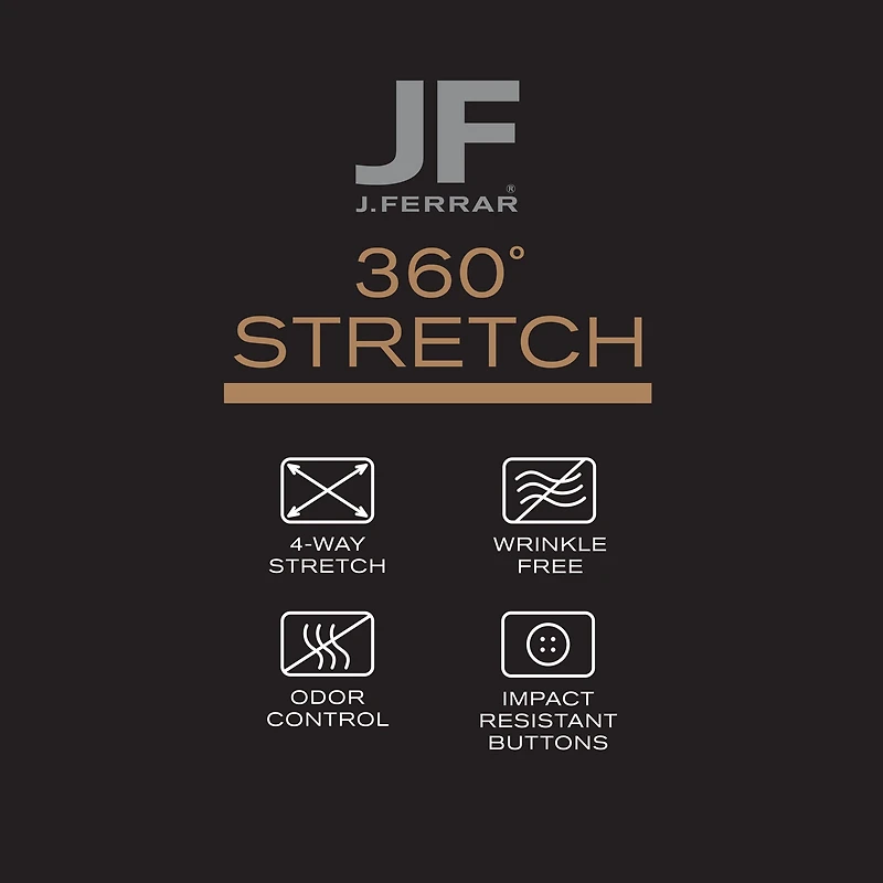 J. Ferrar 360 Stretch Performance Mens Slim Fit Fabric Long Sleeve Dress Shirt