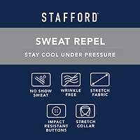 Stafford Big And Tall Advanced Performance Sweat Repel Mens Long Sleeve Dress Shirt