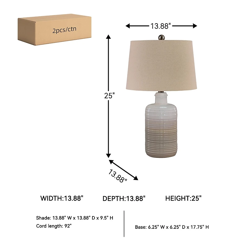 Signature Design by Ashley® Marnina 2-pc. Ceramic Table Lamp