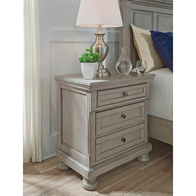 Signature Design by Ashley Lettner 29" 2-Drawer Nightstand in Light Gray