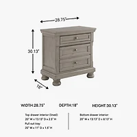 Signature Design by Ashley Lettner 29" 2-Drawer Nightstand in Light Gray