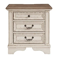 Signature Design by Ashley Realyn 3-Drawer Nightstand in Chipped White