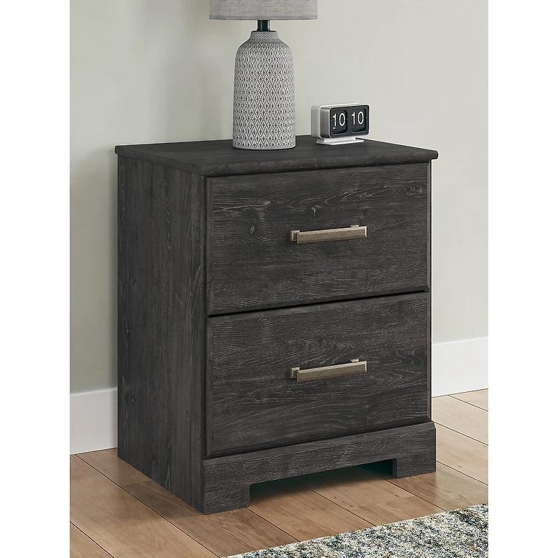 Signature Design by Ashley Belachime 2-Drawer Nightstand in Charcoal