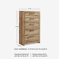 Signature Design by Ashley Hyanna 5-Drawer Chest in Tan Brown
