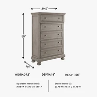 Signature Design by Ashley Lettner 5-Drawer Chest of Drawers in Light Gray