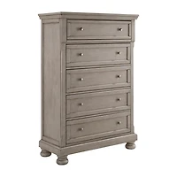 Signature Design by Ashley Lettner 5-Drawer Chest of Drawers in Light Gray