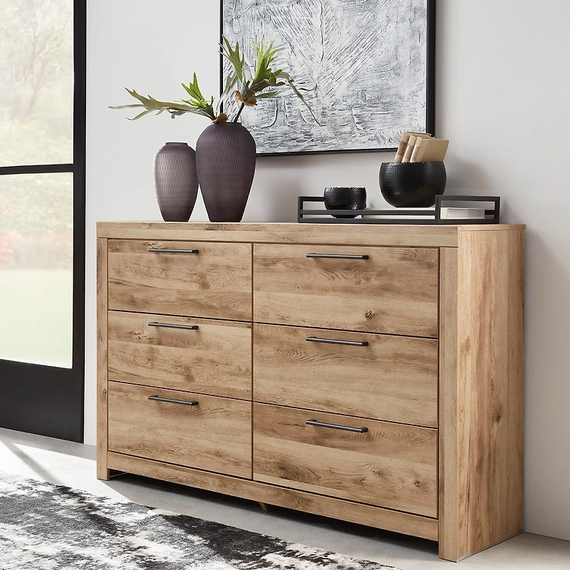Signature Design by Ashley Hyanna 6-Drawer Dresser in Tan Brown