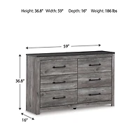 Signature Design by Ashley Bronyan 6-Drawer Dresser in Dark Gray