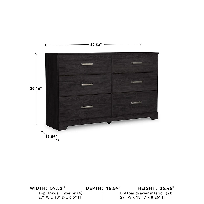 Signature Design by Ashley Belachime 6-Drawer Dresser in Charcoal