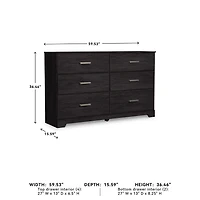 Signature Design by Ashley Belachime 6-Drawer Dresser in Charcoal