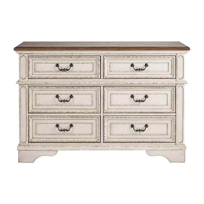 Signature Design by Ashley Realyn Youth 36" 6-Drawer Dresser in Chipped White
