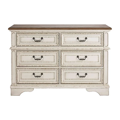 Signature Design by Ashley Realyn Youth 36" 6-Drawer Dresser in Chipped White
