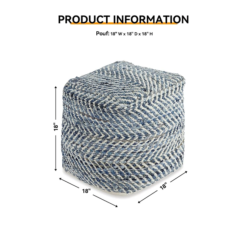 Signature Design by Ashley® Chevron Pouf Ottoman