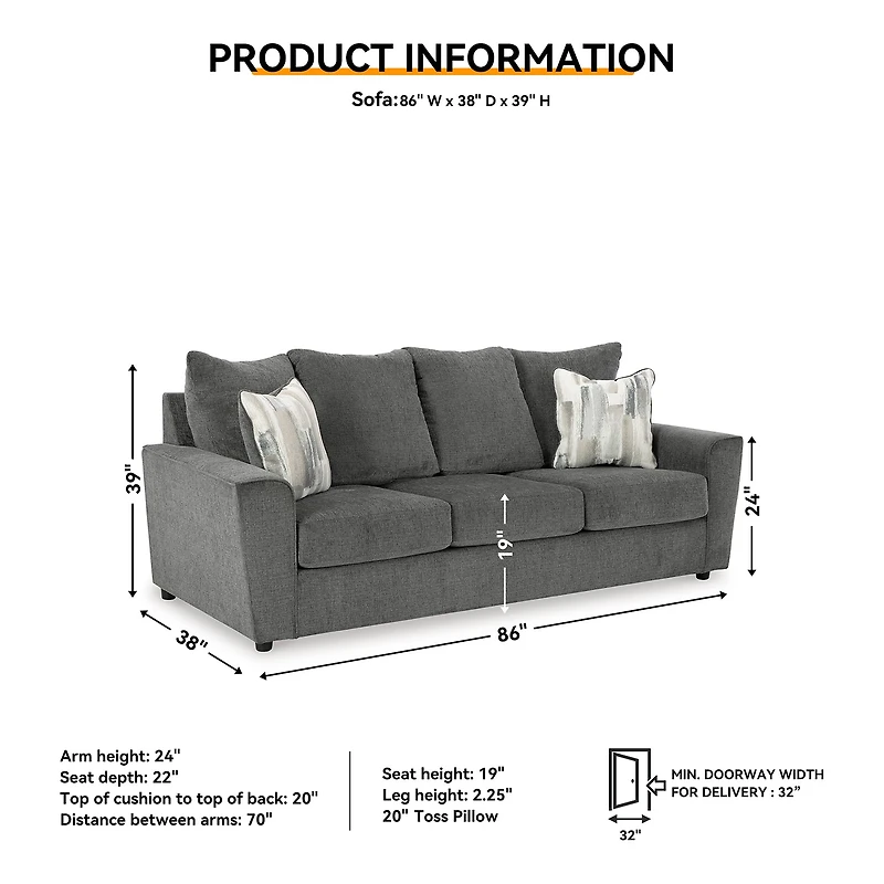 Signature Design by Ashley® Stairatt 3-pc. Track-Arm Sofa