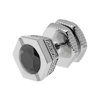 Mens Cubic Zirconia Stainless Steel Stud Earring