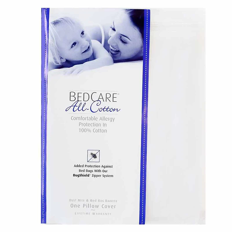 BedCare All Cotton Allergy and Bed Bug Proof Pillow Cover