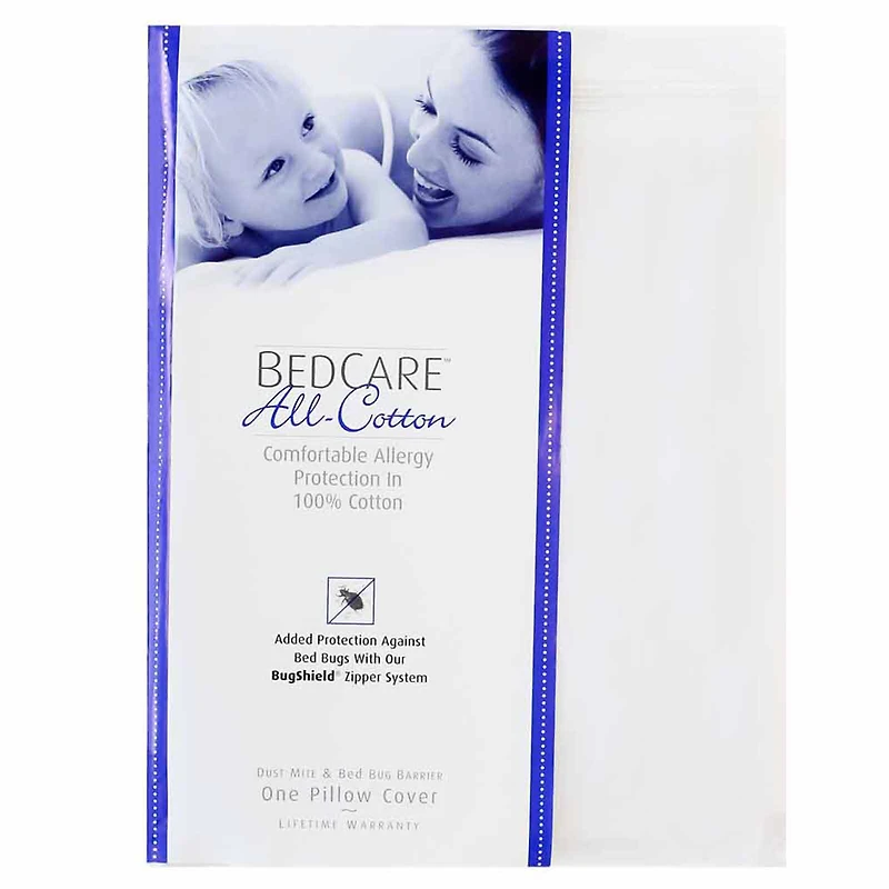 BedCare All Cotton Allergy and Bed Bug Proof Pillow Cover