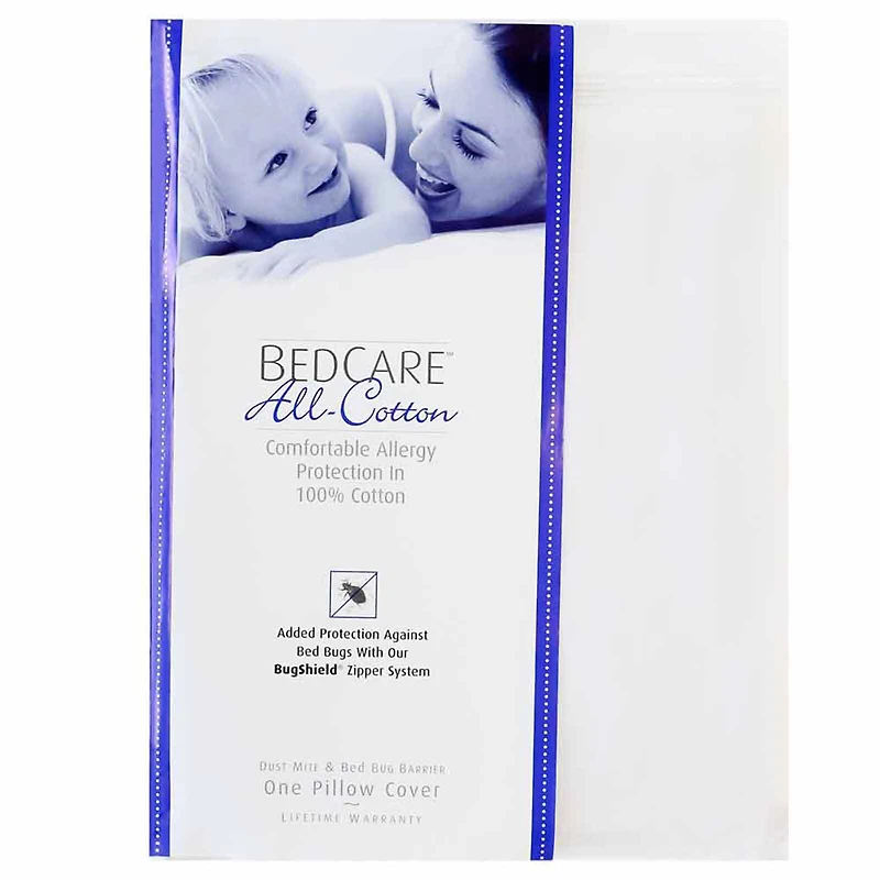 BedCare All Cotton Allergy and Bed Bug Proof Pillow Cover