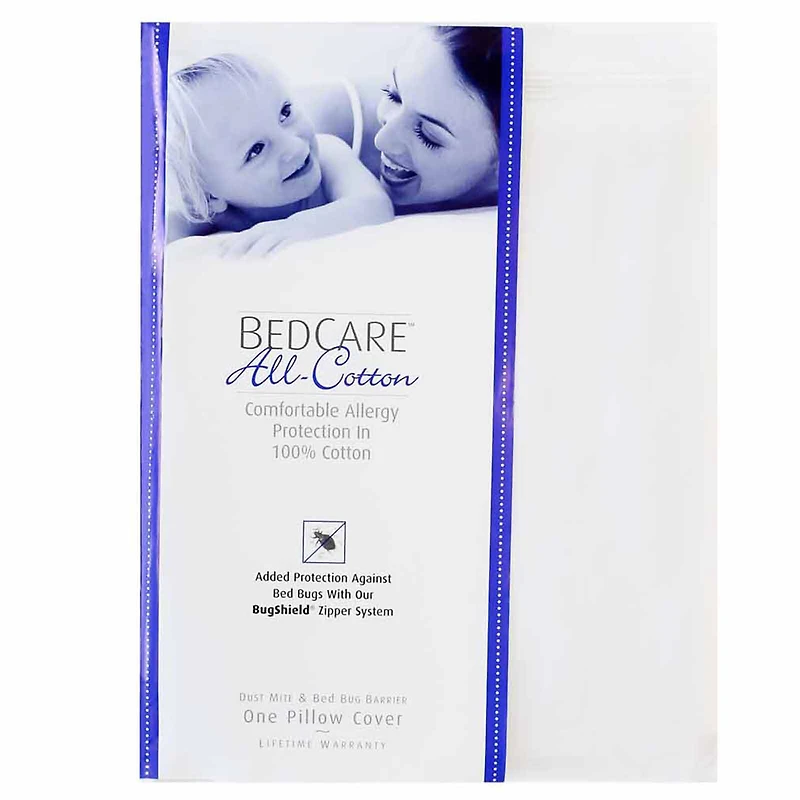 BedCare All Cotton Allergy and Bed Bug Proof Pillow Cover