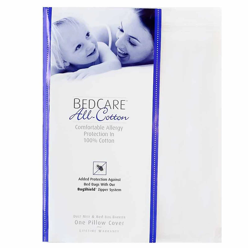 BedCare All Cotton Allergy and Bed Bug Proof Pillow Cover