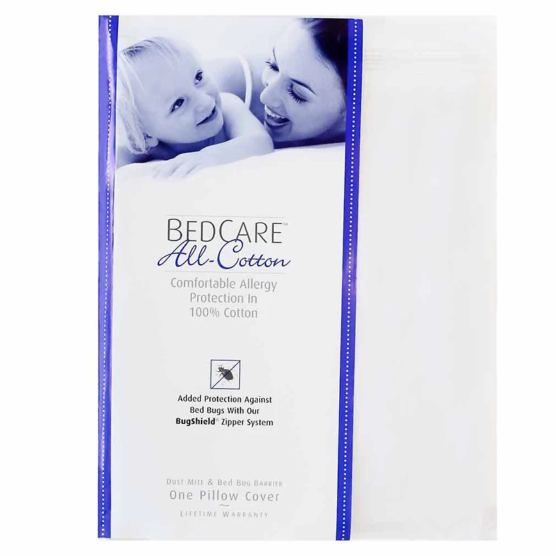 BedCare All Cotton Allergy and Bed Bug Proof Pillow Cover