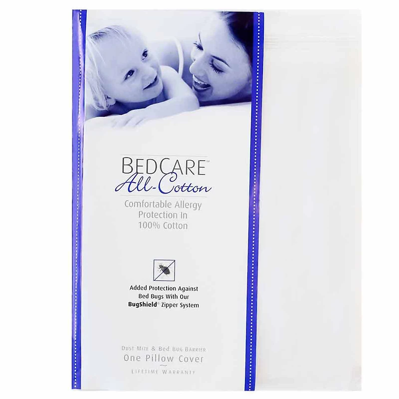 BedCare All Cotton Allergy and Bed Bug Proof Pillow Cover