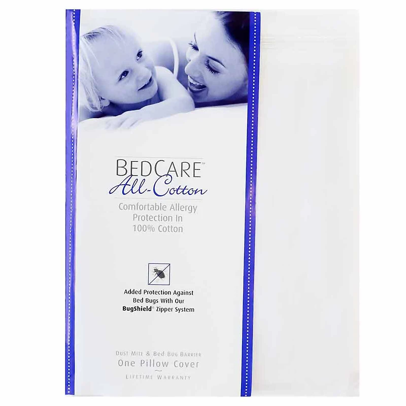BedCare All Cotton Allergy and Bed Bug Proof Pillow Cover