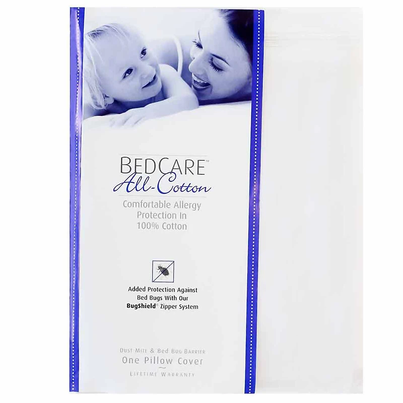 BedCare All Cotton Allergy and Bed Bug Proof Pillow Cover