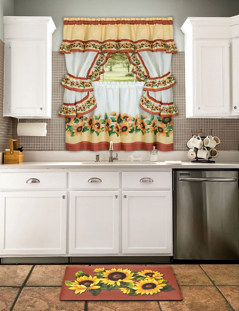 Achim Black Eyed Susan Anti-Fatigue 18"X30" Kitchen Mat