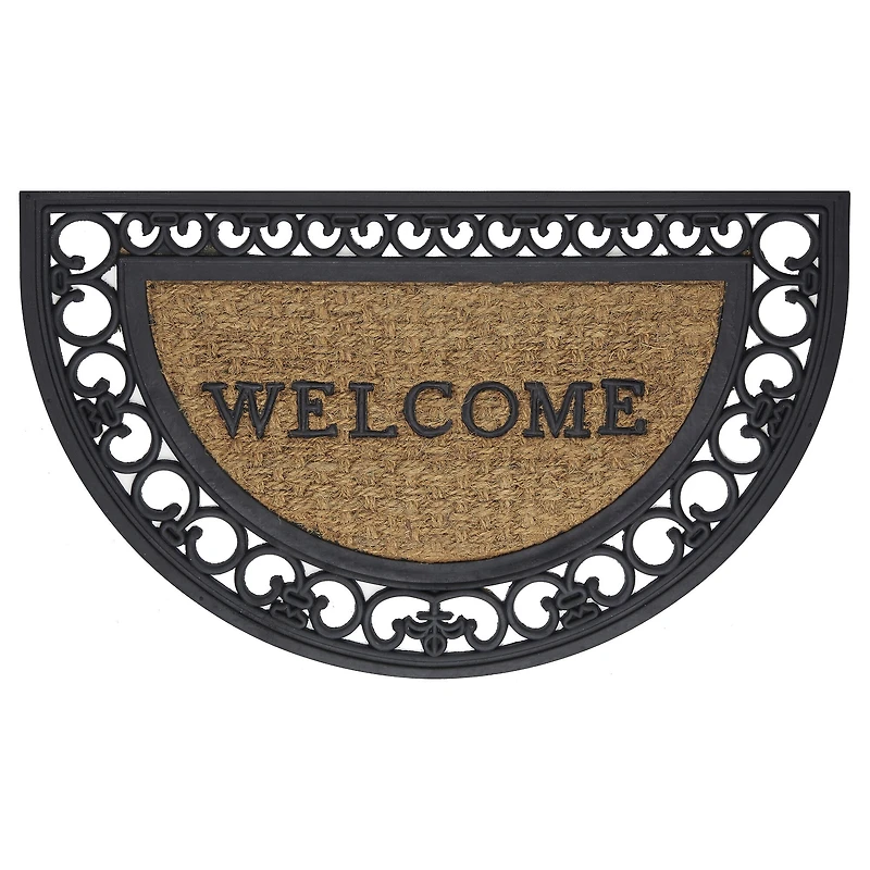 Achim Welcome Fleur De Lis Coir 18"X30" Wedge Doormat