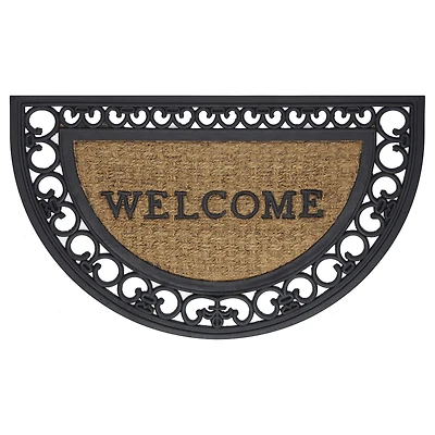 Achim Welcome Fleur De Lis Coir 18"X30" Wedge Doormat
