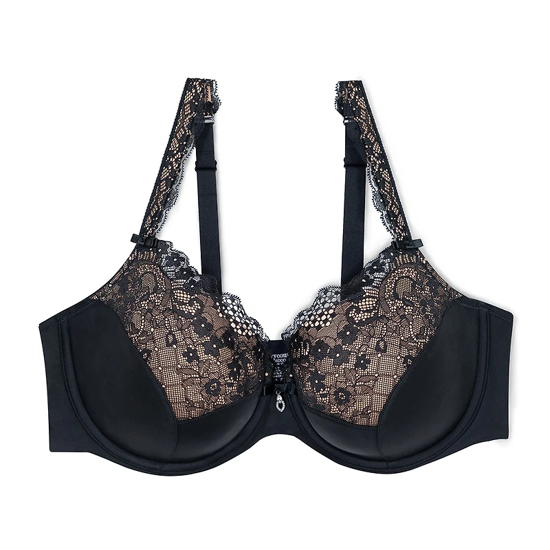 Curvy Couture Tulip Lace Push Up Bra-1017