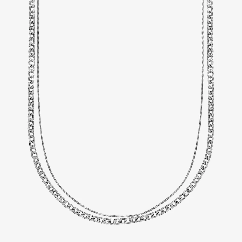 Mens Stainless Steel Inch Wheat Chain Necklace