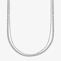 Mens Stainless Steel Inch Wheat Chain Necklace