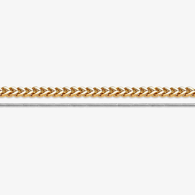 Mens Stainless Steel 22 Inch Wheat Chain Necklace